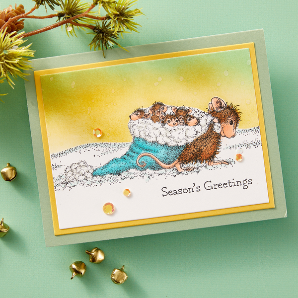 Christmas Friends Cling Rubber Stamp Set from the House-Mouse Holiday Friends Collection