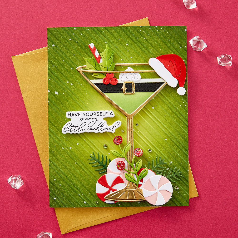 Christmas Cocktails Etched Dies from the Happy Hour Collection