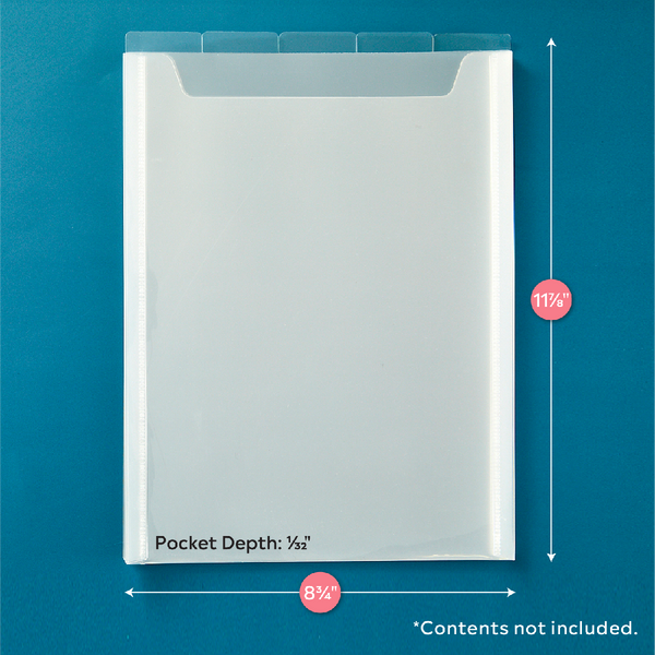 Divider Pockets for Paper Handler from Totally Tiffany- 8.5" x 11"