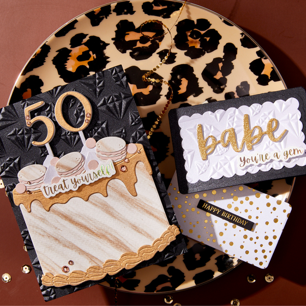 Born to Sparkle 3D Embossing Folder and Stencil Bundle by Nina Boettcher