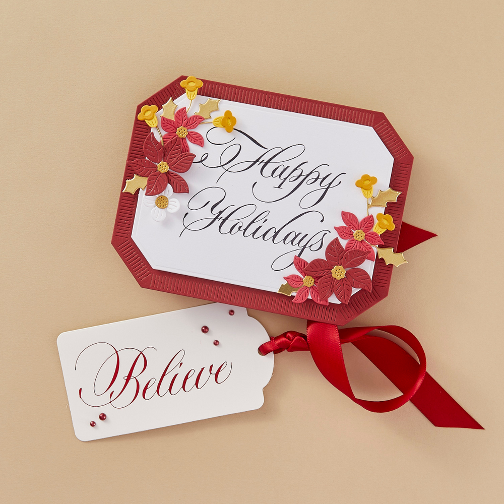 Copperplate Happy Holidays Press Plate from the Copperplate Holiday Sentiments Collection by Paul Antonio