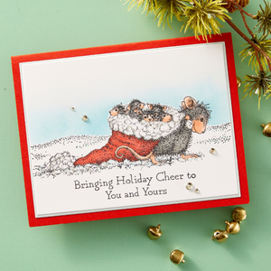 Christmas Friends Cling Rubber Stamp Set from the House-Mouse Holiday Friends Collection