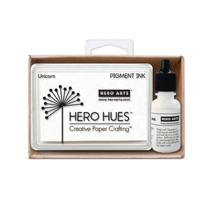 Hero Arts Unicorn White Pigment Ink + Reinker Bundle