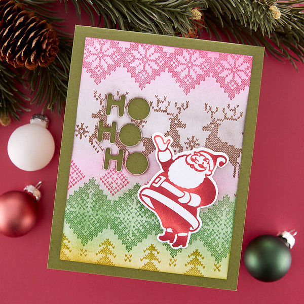Silly Santas Etched Dies by Simon Hurley