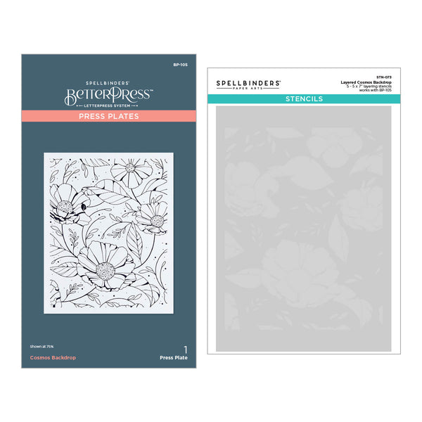 Cosmos Backdrop Press + Foil Plate and Stencil Bundle