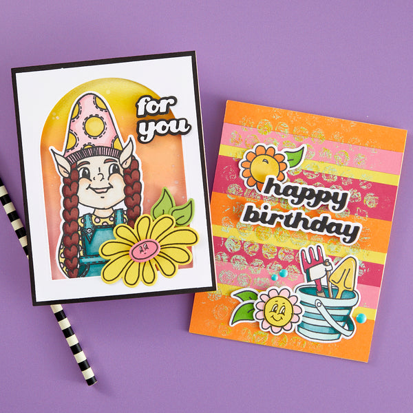 Gnome Sweet Gnome Etched Dies for Coordinating Stamp Set by Dyan Reaveley