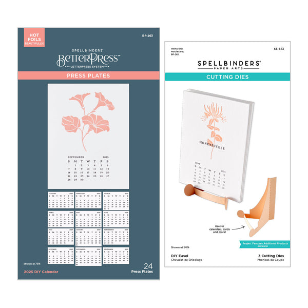 2025 DIY Calendar Press + Foil Plates and DIY Easel Dies Bundle