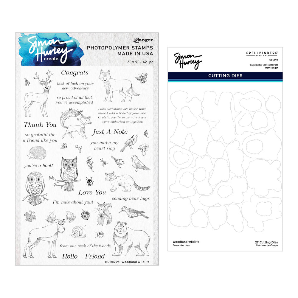 Woodland Wildlife Stamp And Die Bundle by Simon Hurley