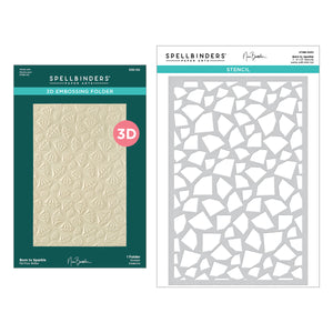 Born to Sparkle 3D Embossing Folder and Stencil Bundle by Nina Boettcher