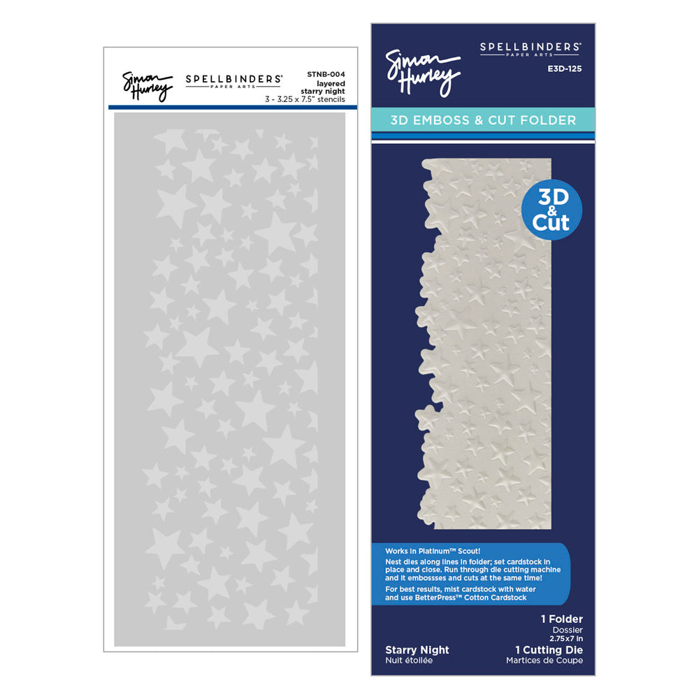 Starry Night 3D Emboss & Cut Folder & Stencil Bundle by Simon Hurley