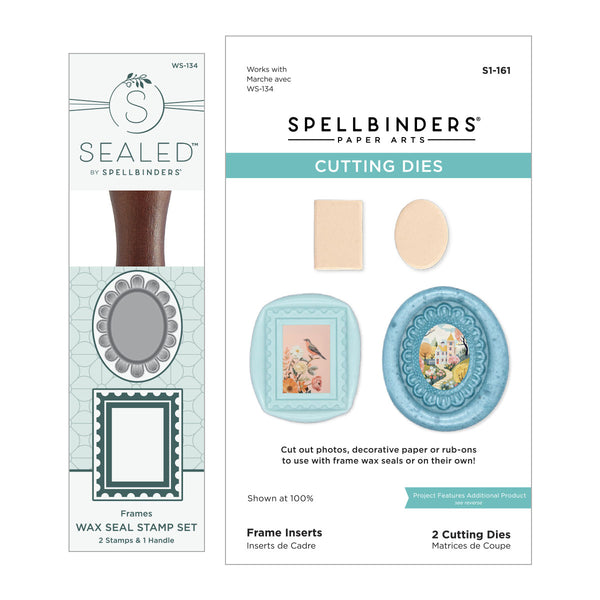 2 Pack Frames Wax Seal Stamps & Dies Bundle