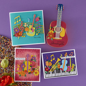Mini Guitar Etched Dies by Bibi Cameron