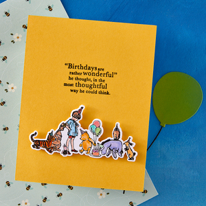 Woo Hoo! Clear Stamps & Dies Bundle from the Say Cheese Classic Pooh Birthday Collection by Simple Stories