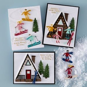 Ski-son's Greetings Sentiments Press + Foil Plate & Die Set by Simon Hurley