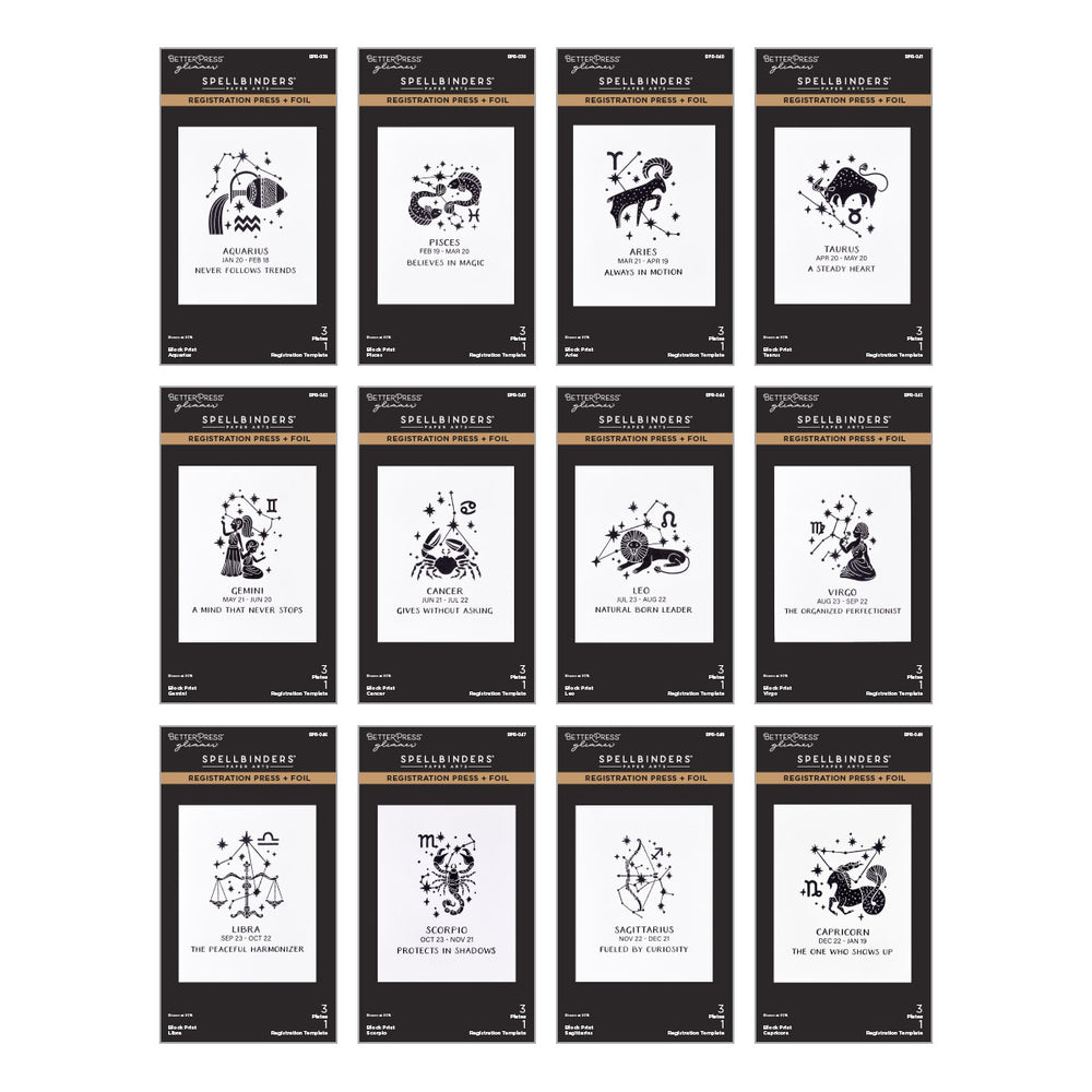 Block Print Zodiacs Registration Press + Foil Bundle