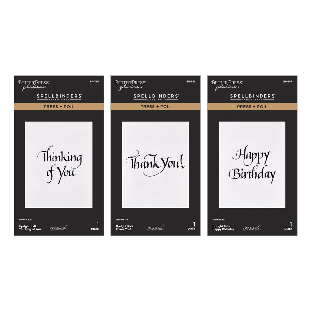 Upright Italic Everyday Sentiments Press + Foil Bundle by Paul Antonio