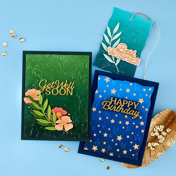 Layered Best Wishes Etched Dies