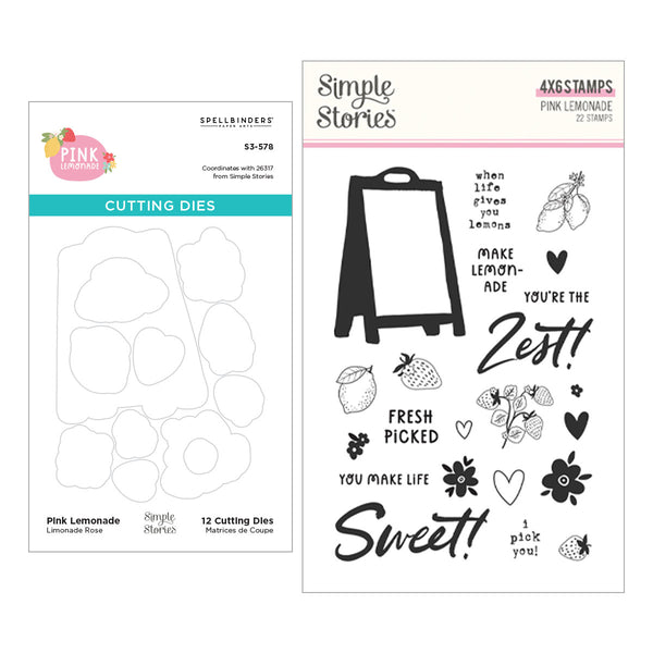 Pink Lemonade Stamp & Die Bundle with Simple Stories