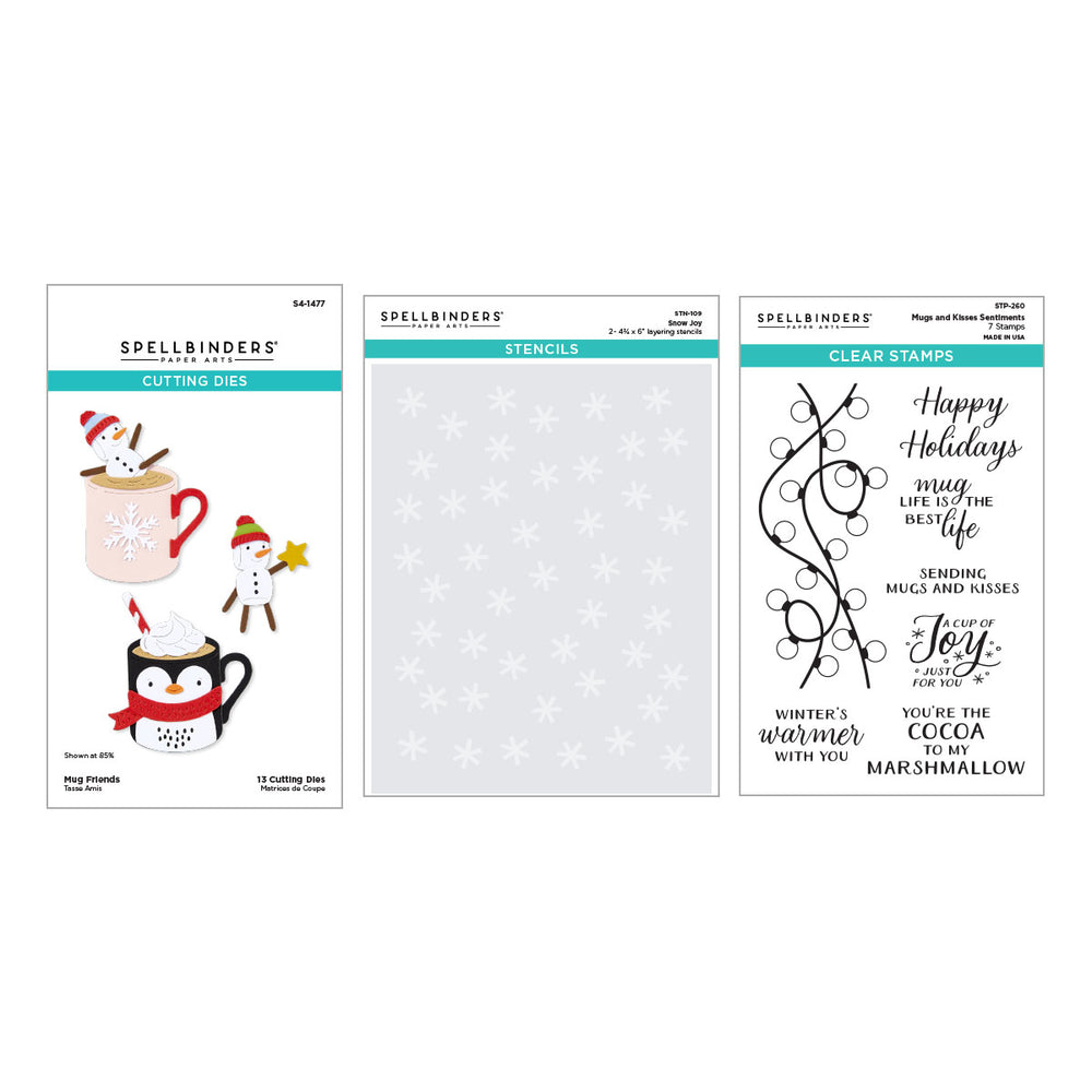 Merry Mugs and Kisses Die, Stamp & Stencil Bundle