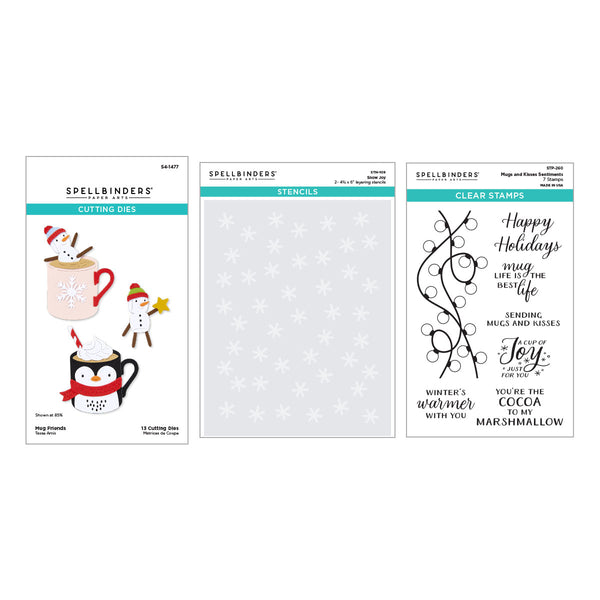Merry Mugs and Kisses Die, Stamp & Stencil Bundle