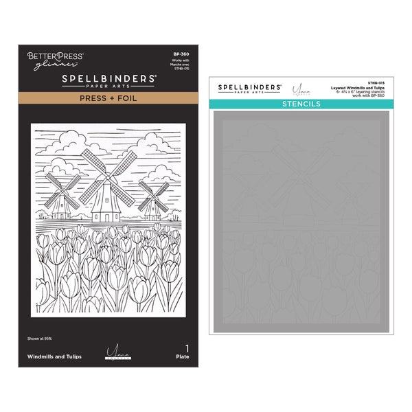 Windmills and Tulips Press + Foil Plate and Stencil Bundle by Yana Smakula