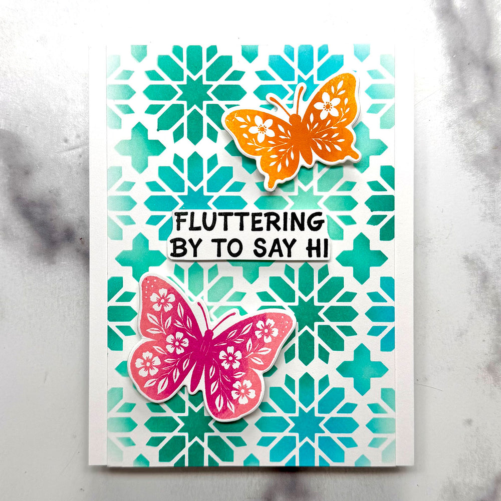 Blooming Butterflies Etched Dies for Coordinating Stamp Set by Simon Hurley