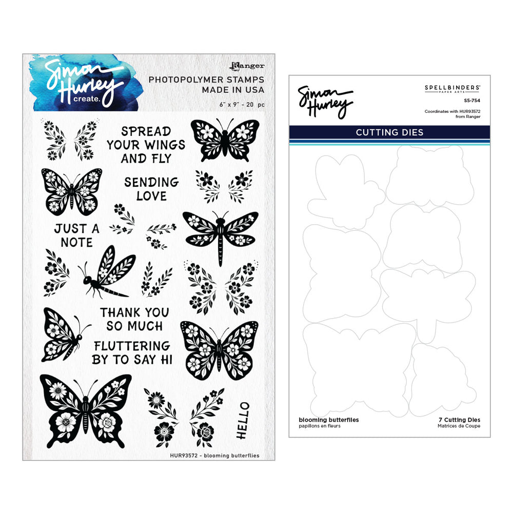 Blooming Butterflies Stamp and Die Bundle by Simon Hurley