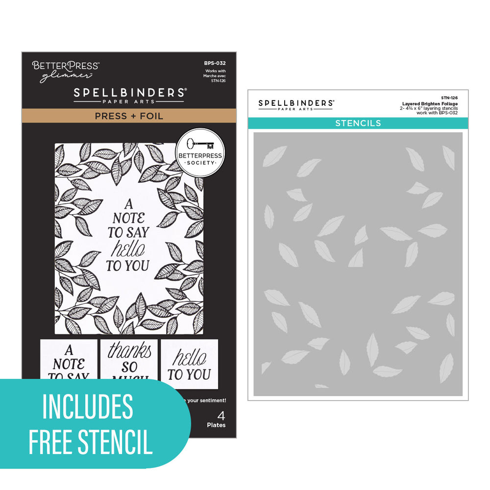 Brighten Foliage Press Plates + Free Gift Stencil - BetterPress Society May 2026
