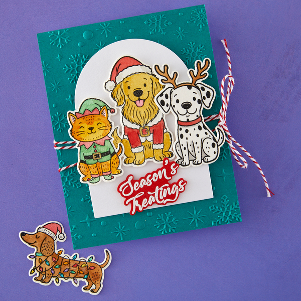Christmas Pets Etched Dies for Coordinating Stamp Set by Simon Hurley
