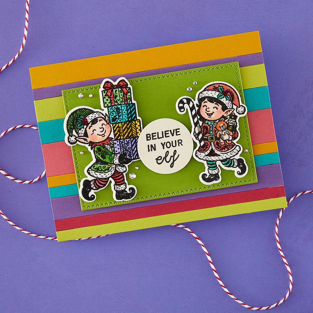 Naughty or Nice Etched Dies for Coordinating Stamp Set by Simon Hurley