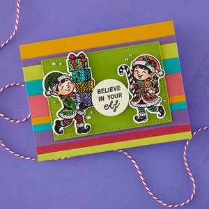 Naughty or Nice Etched Dies for Coordinating Stamp Set by Simon Hurley
