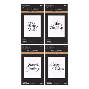 Upright Italic Holiday Sentiments Press + Foil Bundle by Paul Antonio