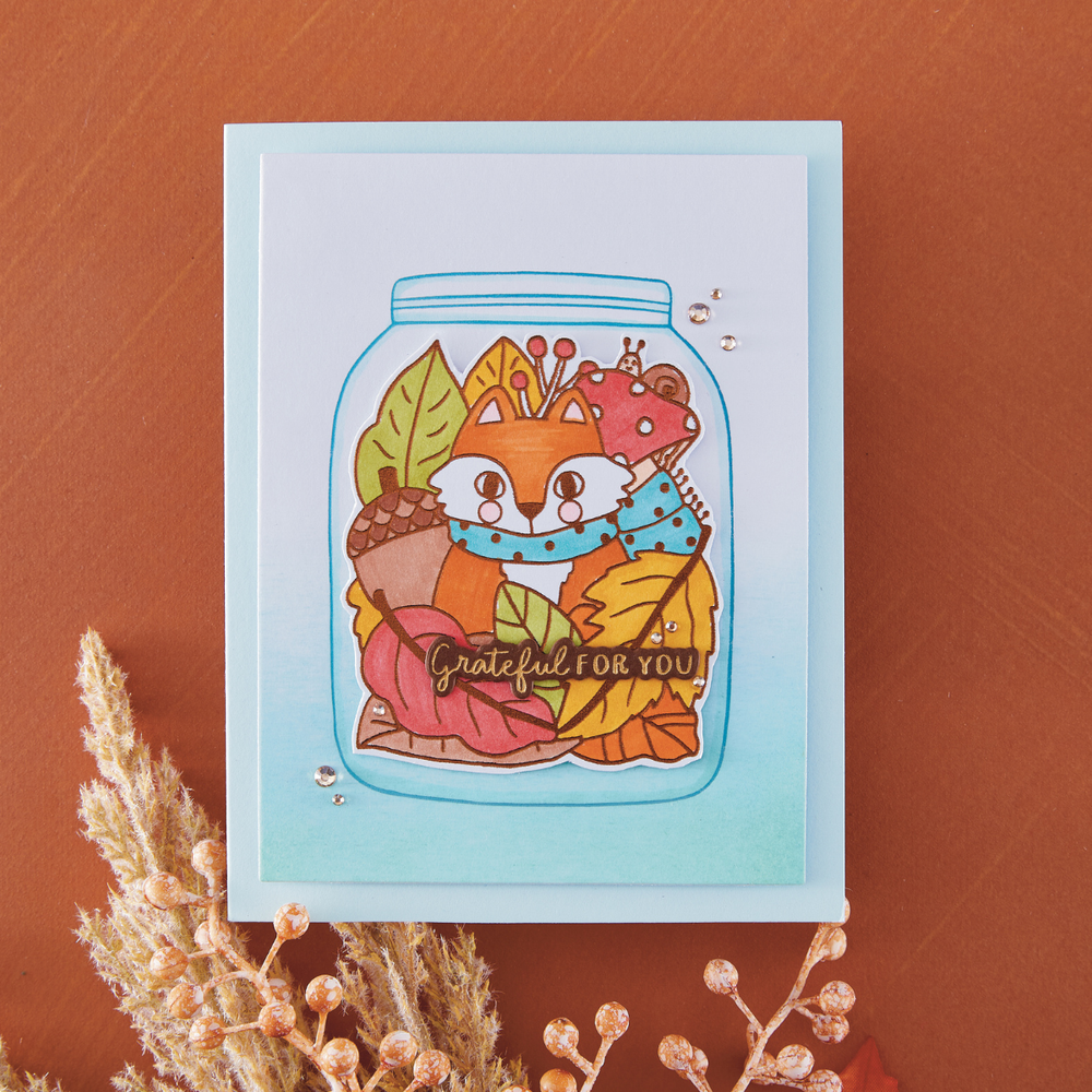 Autumn Hugs Press Plate + Die Set & FREE Copper Glimmer Foil - BetterPress Society September 2026
