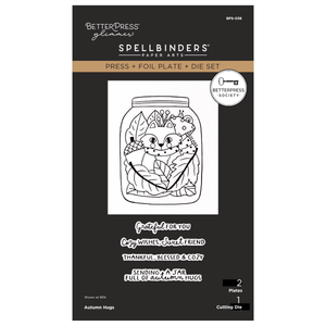 Autumn Hugs Press Plate + Die Set & FREE Copper Glimmer Foil - BetterPress Society September 2026