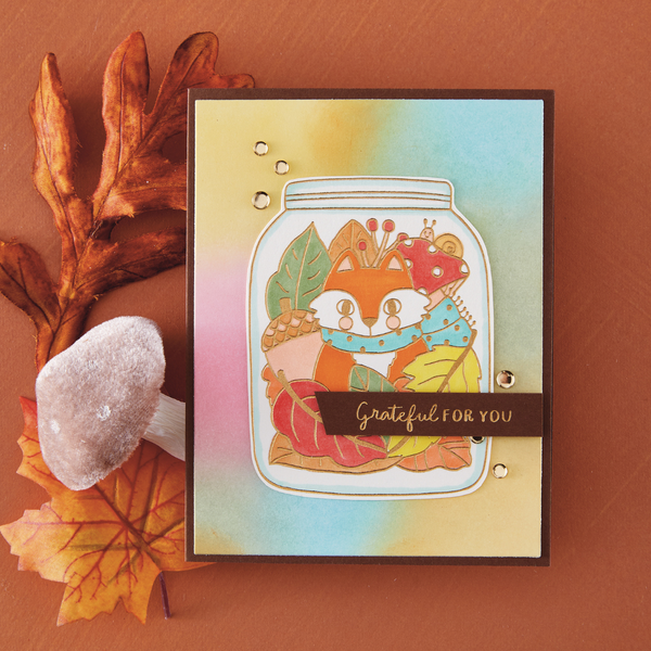 Autumn Hugs Press Plate + Die Set & FREE Copper Glimmer Foil - BetterPress Society September 2026