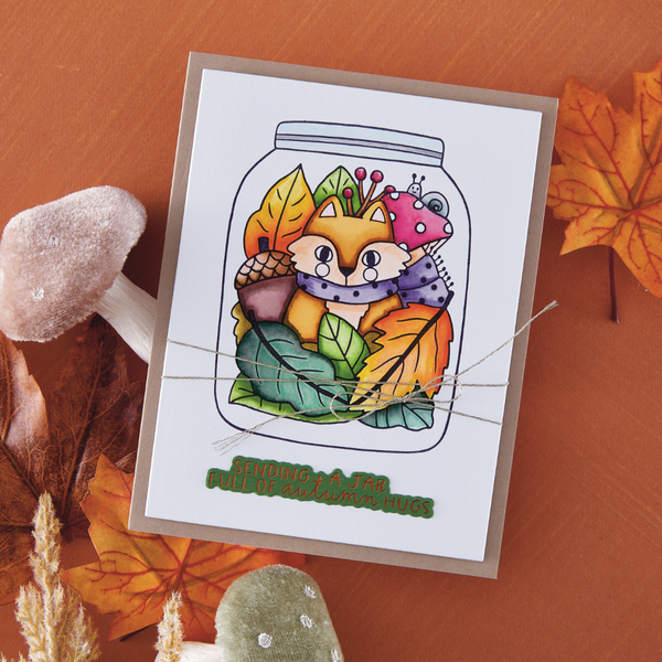 Autumn Hugs Press Plate + Die Set & FREE Copper Glimmer Foil - BetterPress Society September 2026