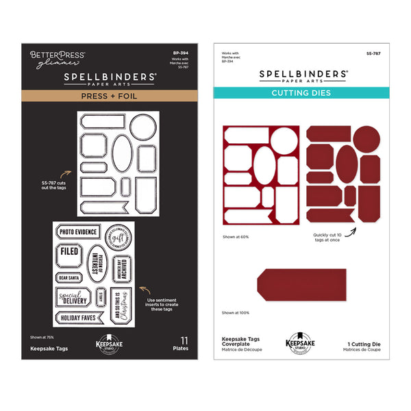 Press + Foil Keepsake Tags & Coverplate Die Bundle by Esther Glas - Nov 19 Consumer Launch Date