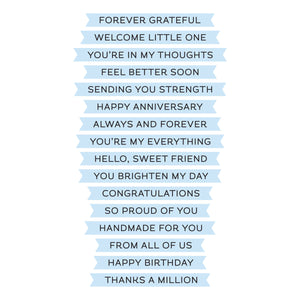 Always and Forever Sentiment Strips Press + Foil Plate & Die Set