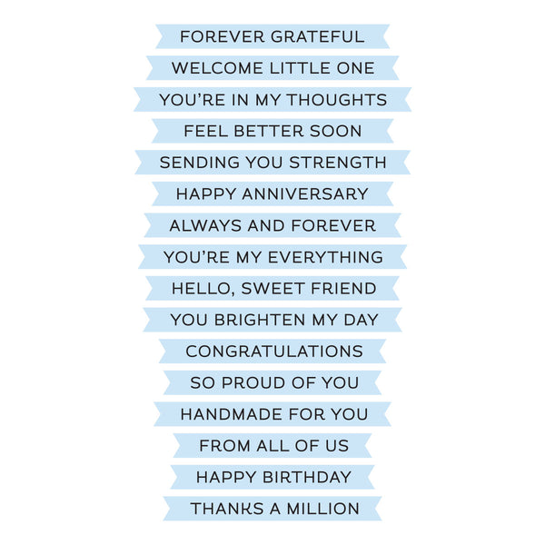 Always and Forever Sentiment Strips Press + Foil Plate & Die Set