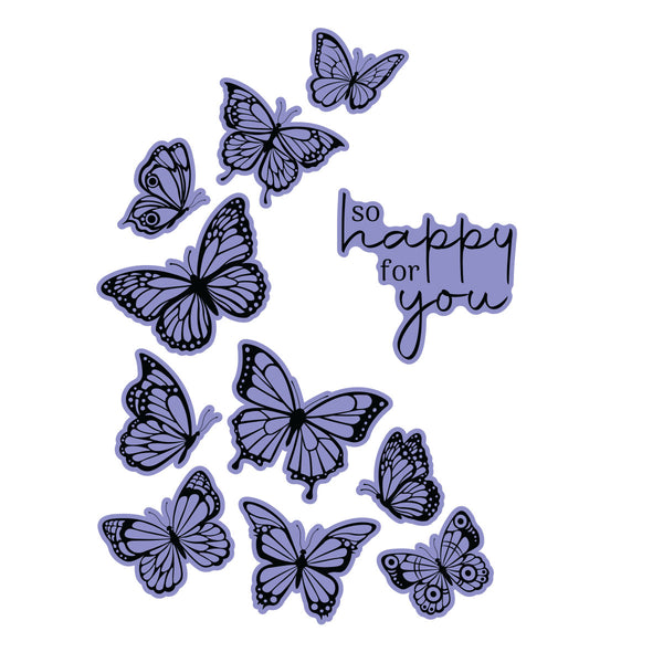 Butterfly Swirl Press + Foil Plate & Die Set