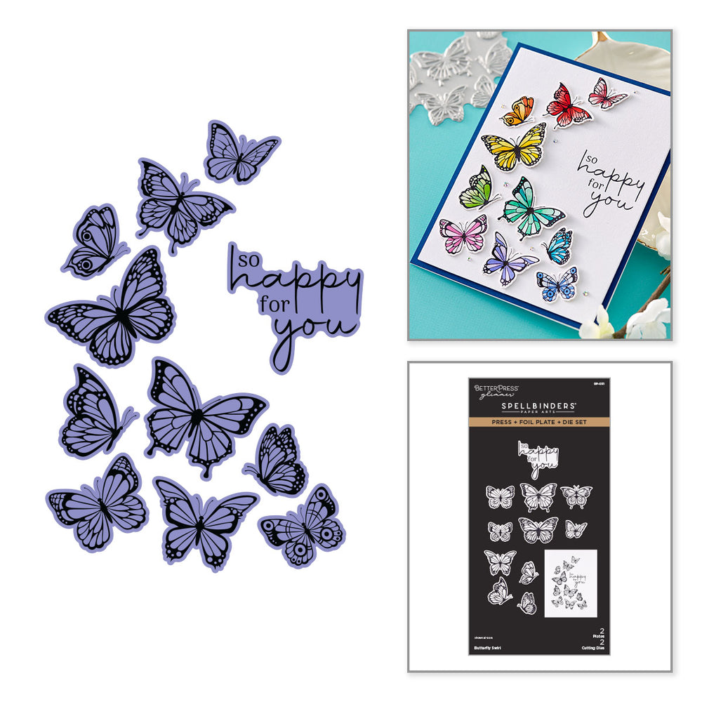 Butterfly Swirl Press + Foil Plate & Die Set