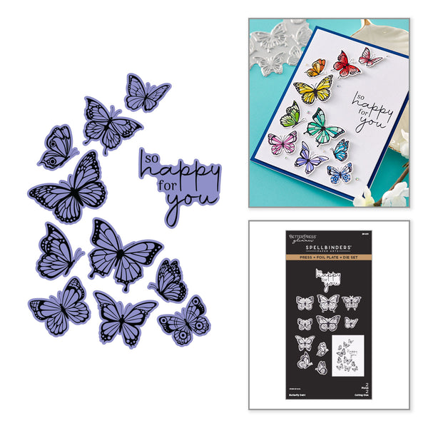 Butterfly Swirl Press + Foil Plate & Die Set