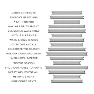 Merry & Bright Sentiment Strips Press Plate & Die Set from the More BetterPress Christmas Collection