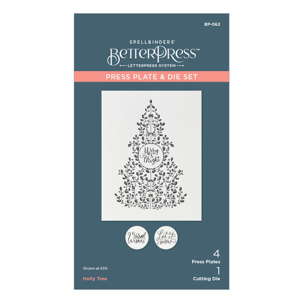 Holly Tree Press Plate & Die Set from the BetterPress Christmas Collection