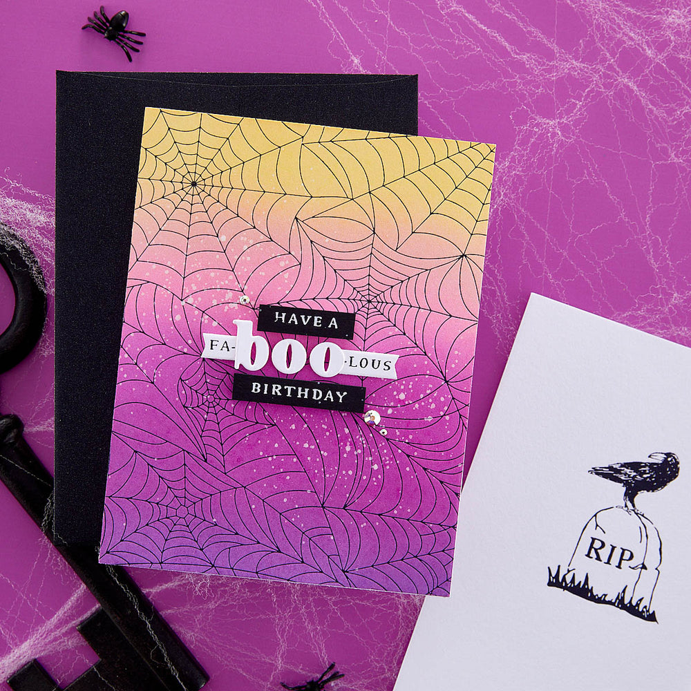 Spider Web Background Press Plate from the Betterpress Halloween Collection