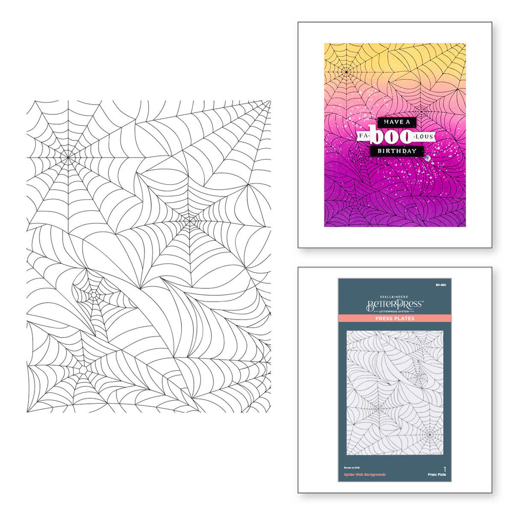 Spider Web Background Press Plate from the Betterpress Halloween Collection