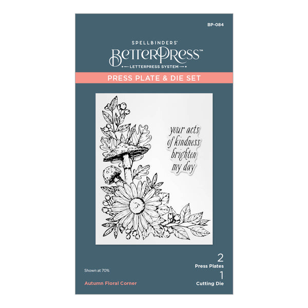 Autumn Floral Corner Press Plate & Die Set from the BetterPress Autumn Collection
