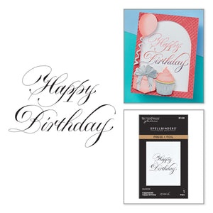 Copperplate Happy Birthday Press + Foil Plate