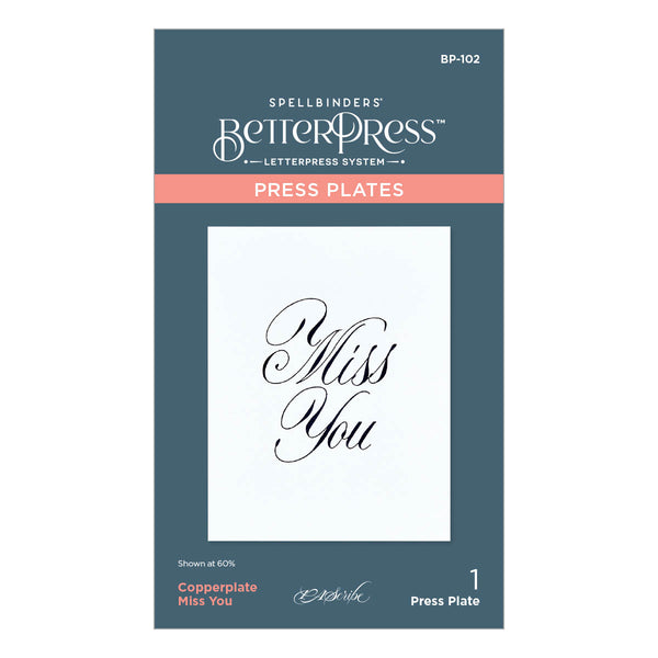 Copperplate Miss You Press + Foil Plate by Paul Antonio