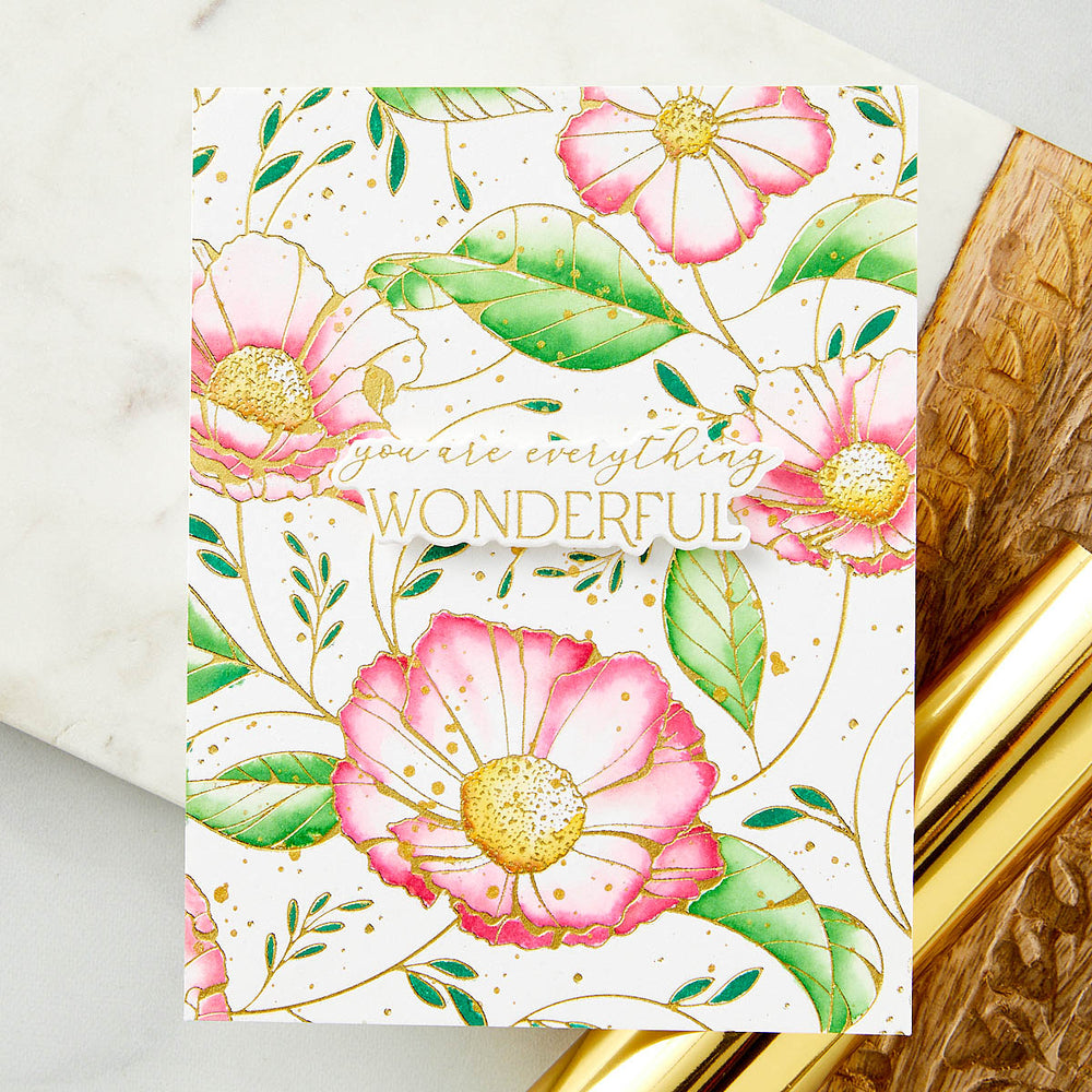 Cosmos Backdrop Press + Foil Plate and Stencil Bundle